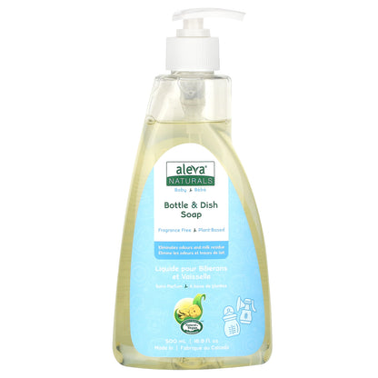 Aleva Naturals, Baby, Bottle & Dish Soap, Fragrance Free, 16.9 fl oz (500 ml)