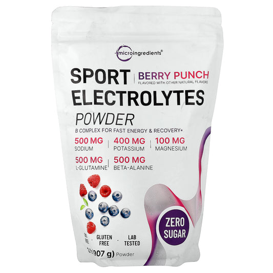 Micro Ingredients, Sport Electrolytes Powder, Berry Punch, 2 lbs (907 g)
