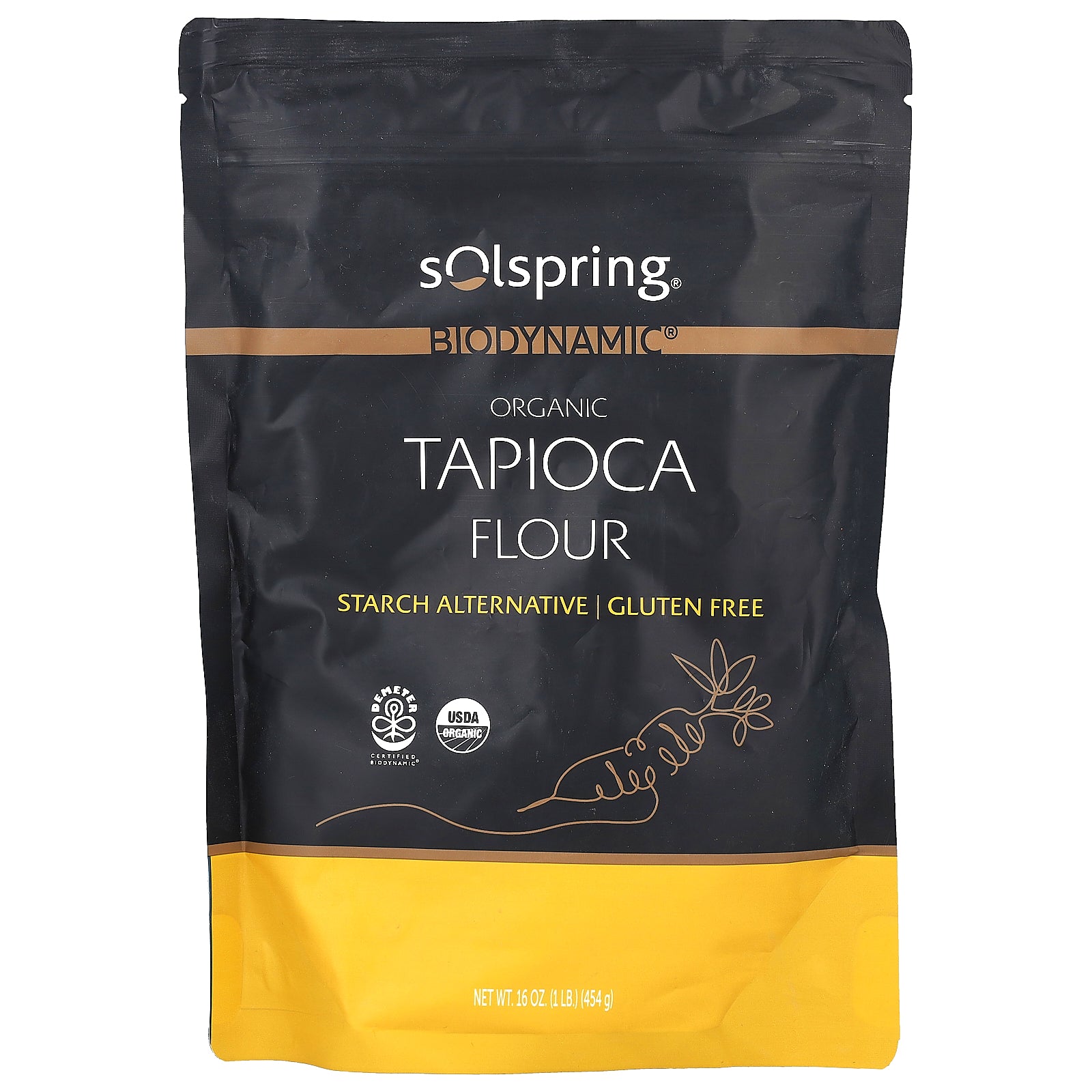 Dr. Mercola, Solspring®, Biodynamic®, Organic Tapioca Flour, 16 oz (454 g)