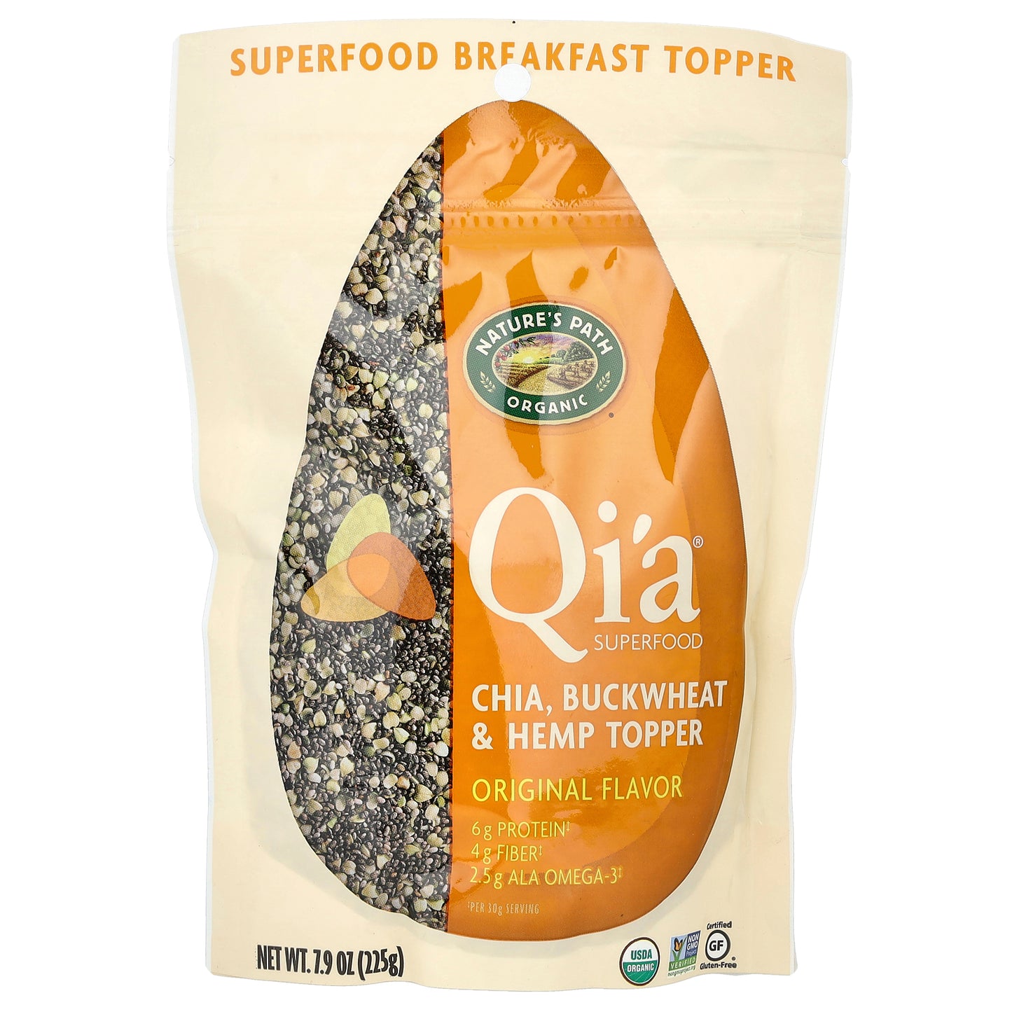 Nature's Path, Organic Qi'a Superfood, Chia, Buckwheat & Hemp Topper, Original, 7.9 oz (225 g)