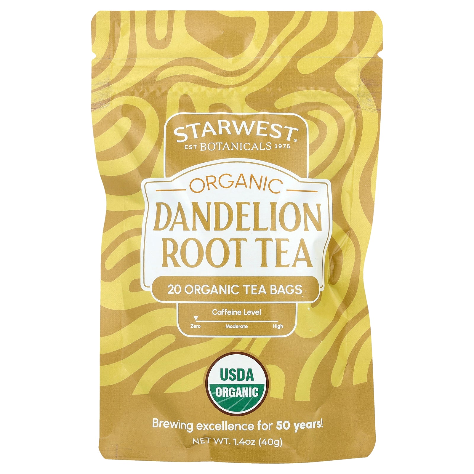 Starwest Botanicals, Organic Dandelion Root Tea,  20 Tea Bags, 1.4 oz (40 g)