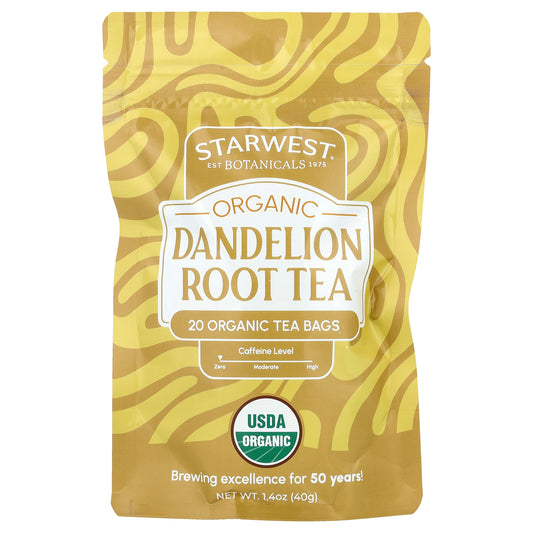 Starwest Botanicals, Organic Dandelion Root Tea,  20 Tea Bags, 1.4 oz (40 g)