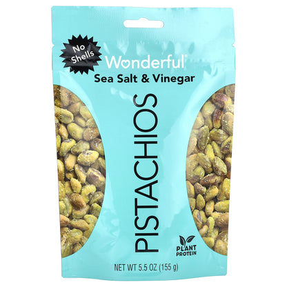 Wonderful Pistachios, Sea Salt & Vinegar, No Shells, 5.5 oz (155 g)