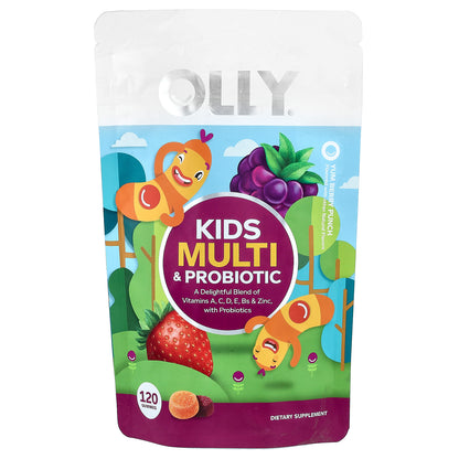 OLLY, Kids Multi & Probiotic Gummies, Yum Berry Punch, 120 Gummies