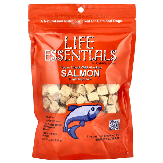 Cat-Man-Doo, Life Essentials, Freeze Dried Wild Alaskan Salmon, For Cats and Dogs, 2 oz (57 g)