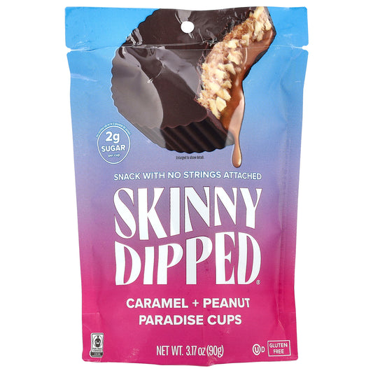 SkinnyDipped, Caramel + Peanut Paradise Cups, 3.17 oz (90 g)