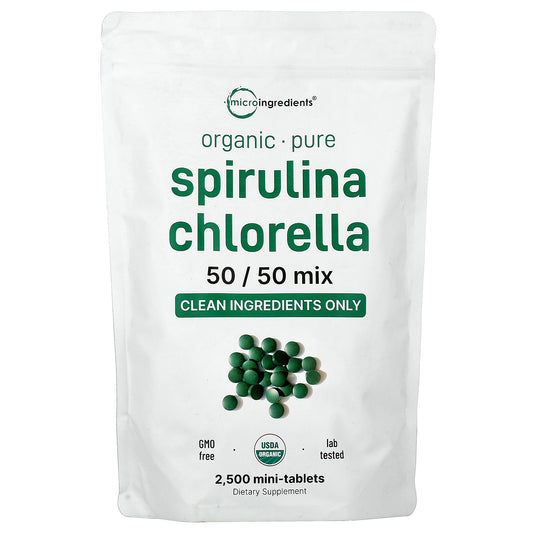 Micro Ingredients, Organic Spirulina Chlorella, 2,500 Mini Tablets