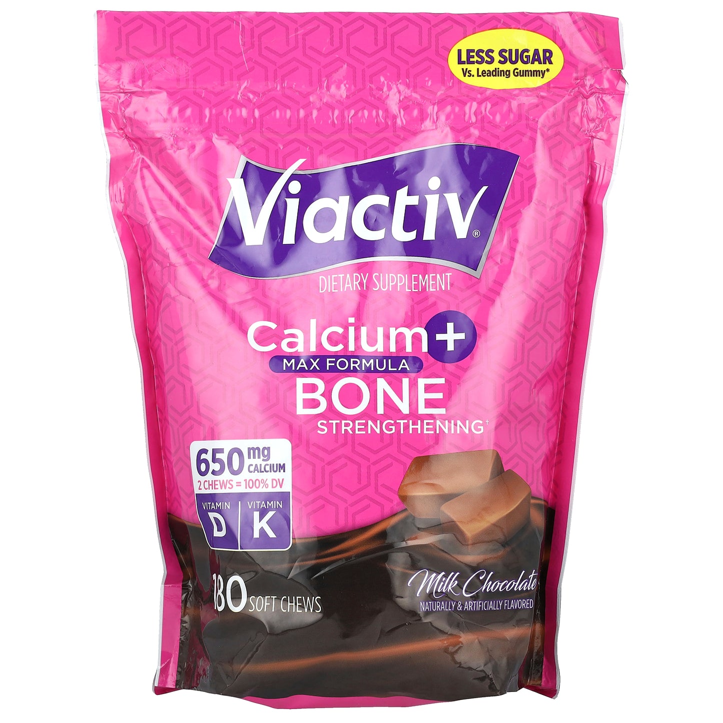 Viactiv, Calcium + Bone Strengthening, Milk Chocolate, 180 Soft Chews