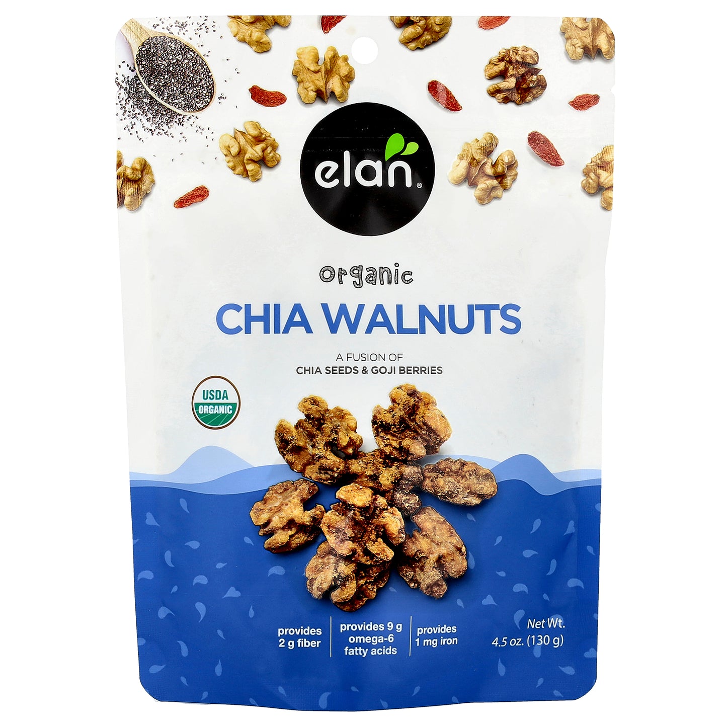 Elan, Organic Chia Walnuts , 4.5 oz (130 g)