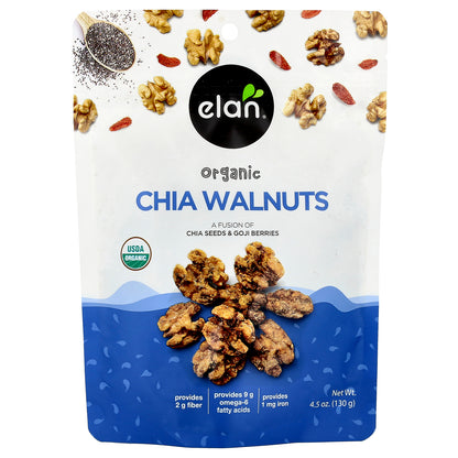 Elan, Organic Chia Walnuts , 4.5 oz (130 g)