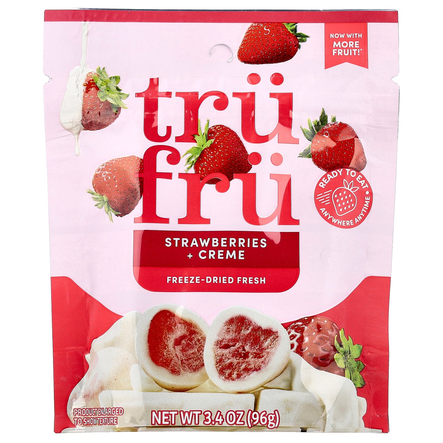Tru Fru, Freeze-Dried Fresh, Strawberries + Creme, 3.4 oz (96 g)