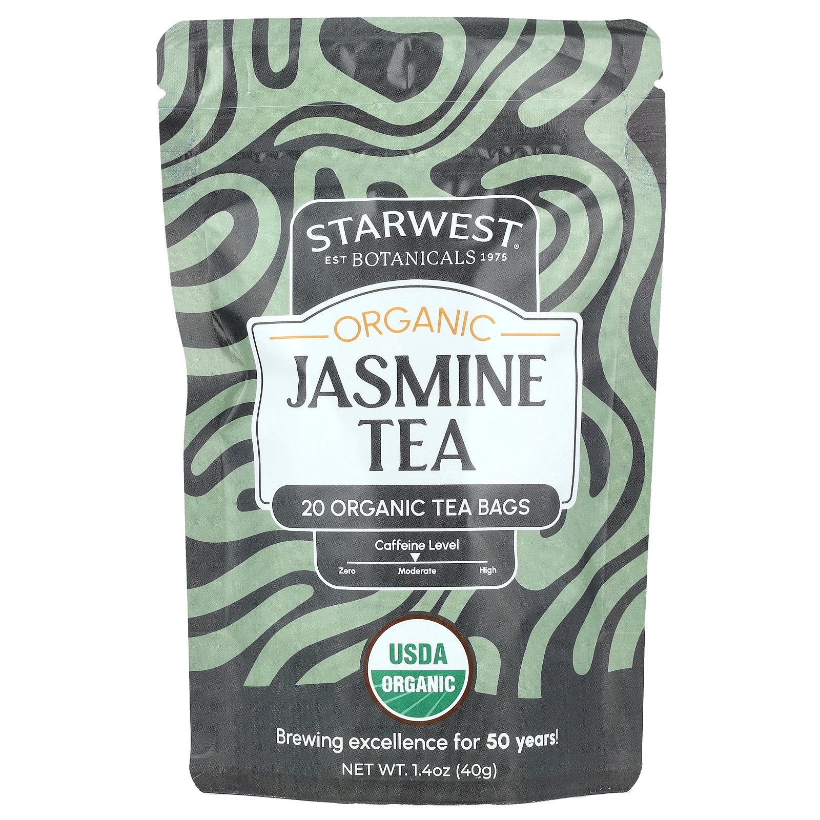 Starwest Botanicals, Organic Jasmine Tea, 20 Tea Bags, 1.4 oz (40 g)