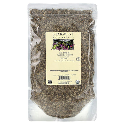 Starwest Botanicals, Organic Mullein Leaf, Cut & Sifted, 4 oz (113.4 g)