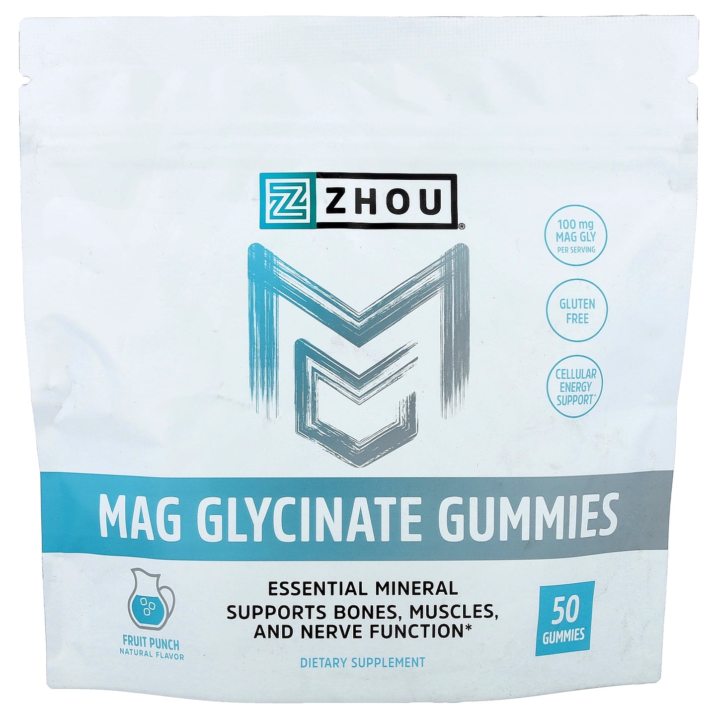 Zhou Nutrition, Mag Glycinate Gummies, Fruit Punch, 50 Gummies (50 mg per Gummy)