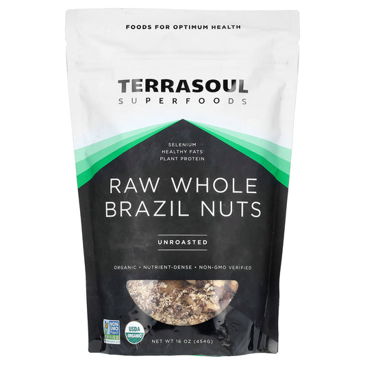 Terrasoul Superfoods, Raw Whole Brazil Nuts, Unroasted, 16 oz (454 g)