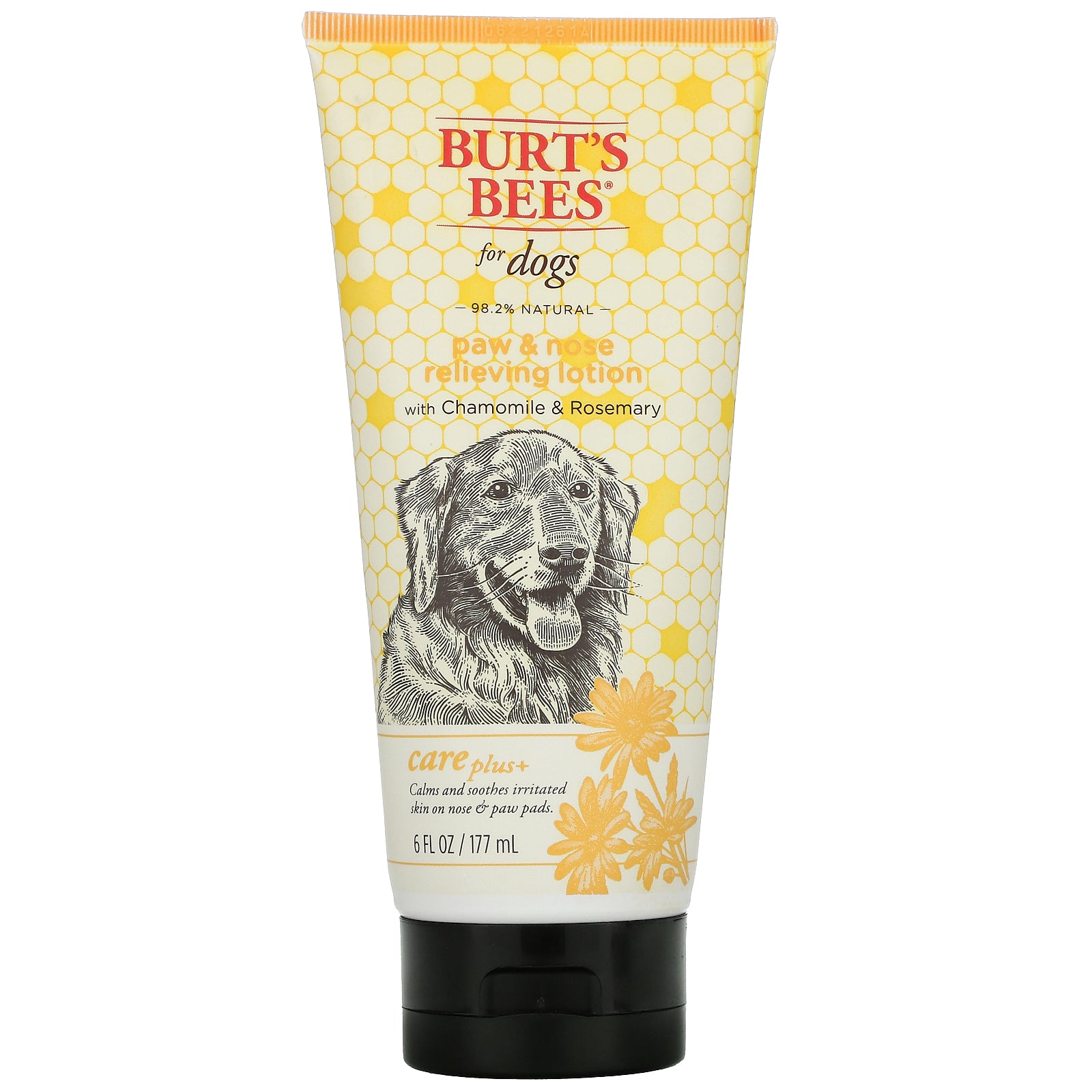 Burt's Bees, Care Plus+, Paw & Nose Relieving Lotion for Dogs with Chamomile & Rosemary, 6  fl oz (177 ml)