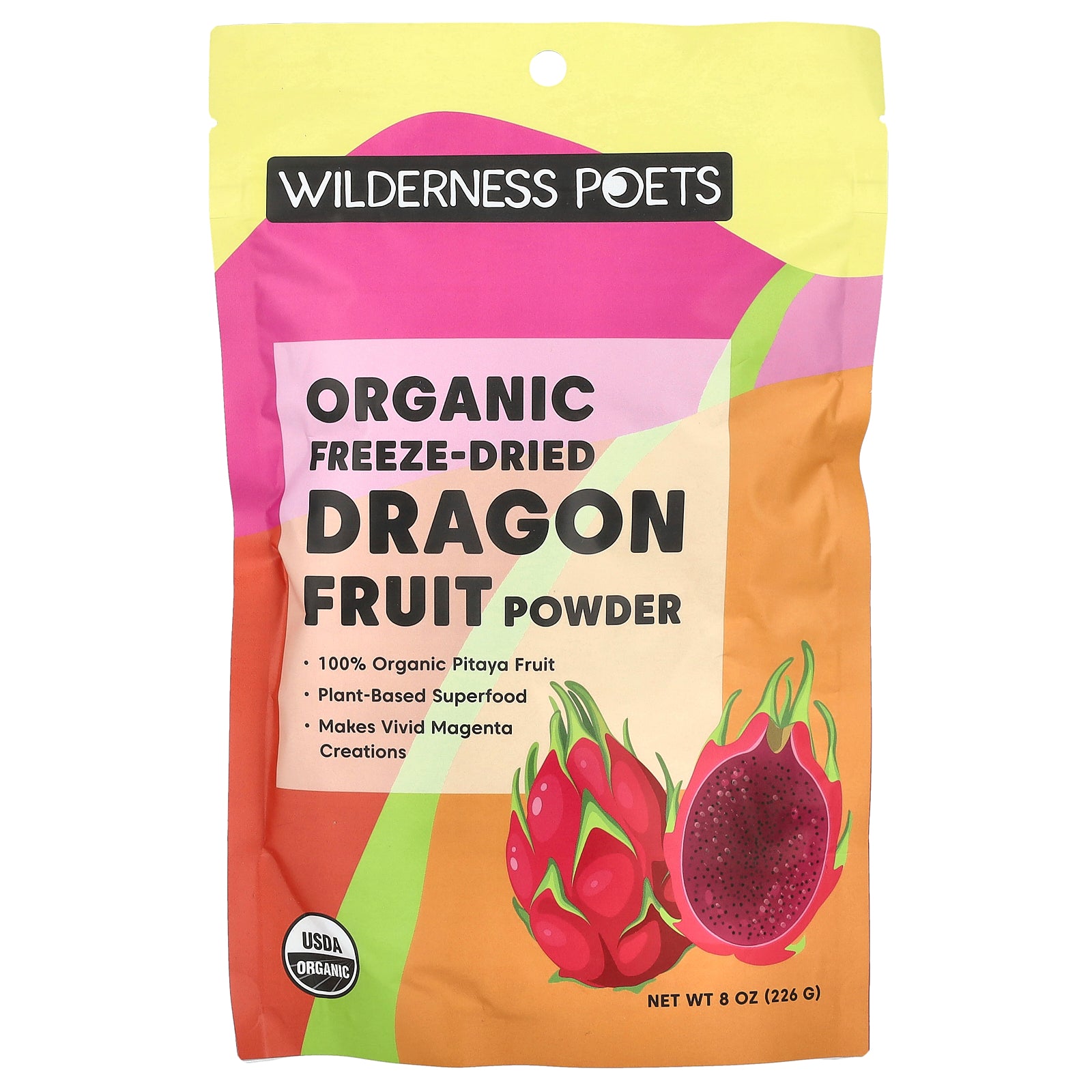 Wilderness Poets, Organic Freeze-Dried Dragon Fruit Powder, 8 oz (226 g)