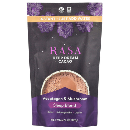 Rasa, Adaptogen & Mushroom Sleep Blend, Instant, Deep Dream Cacao, 6.77 oz (192 g)