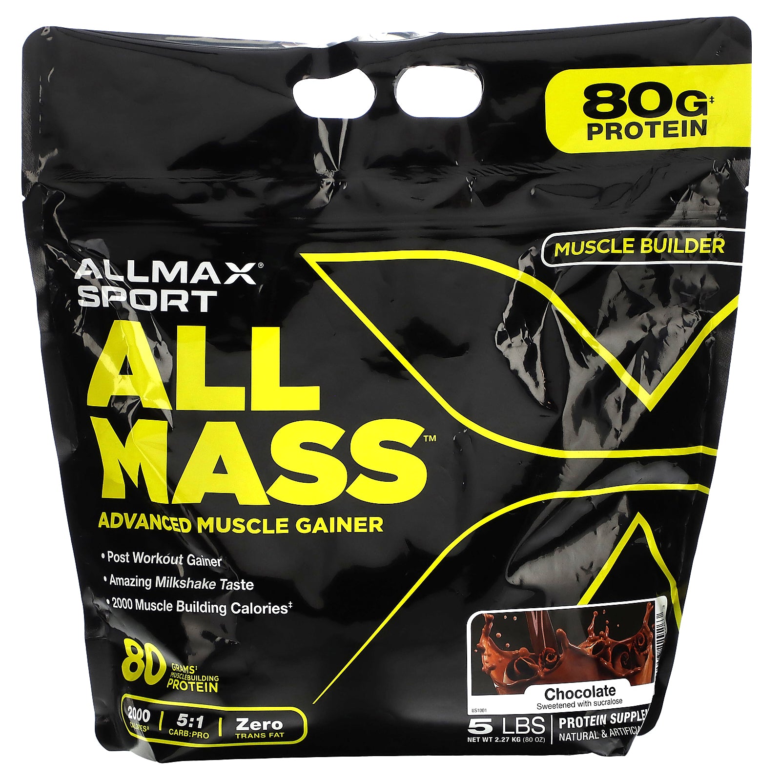 ALLMAX, Sport, ALLMASS™, Advanced Muscle Gainer, Chocolate, 5 lbs (2.27 kg)