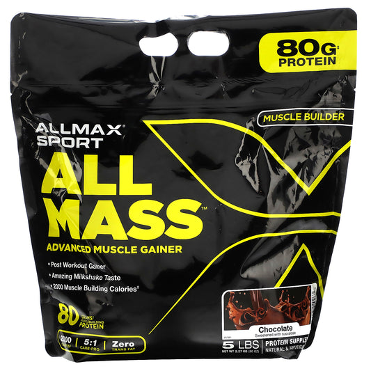 ALLMAX, Sport, ALLMASS™, Advanced Muscle Gainer, Chocolate, 5 lbs (2.27 kg)