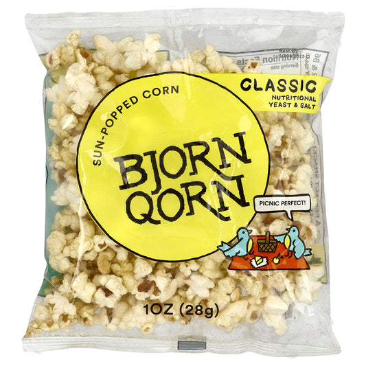 BjornQorn, Sun-Popped Corn, Classic, 1 oz (28 g)