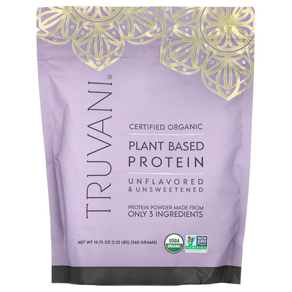 Truvani, Plant Based Protein, Unflavored, 1.23 lbs (560 g)