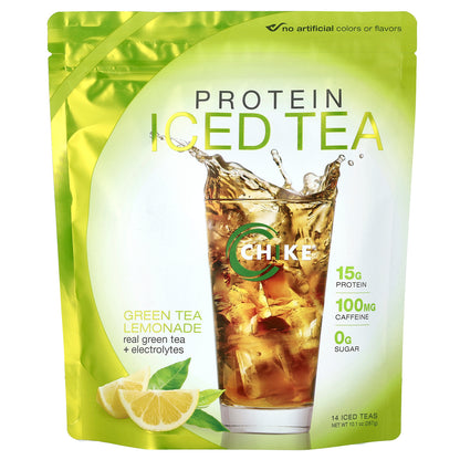 Chike Nutrition, Protein Iced Tea, Green Tea Lemonade , 14 Iced Teas, 10.1 oz (287 g)