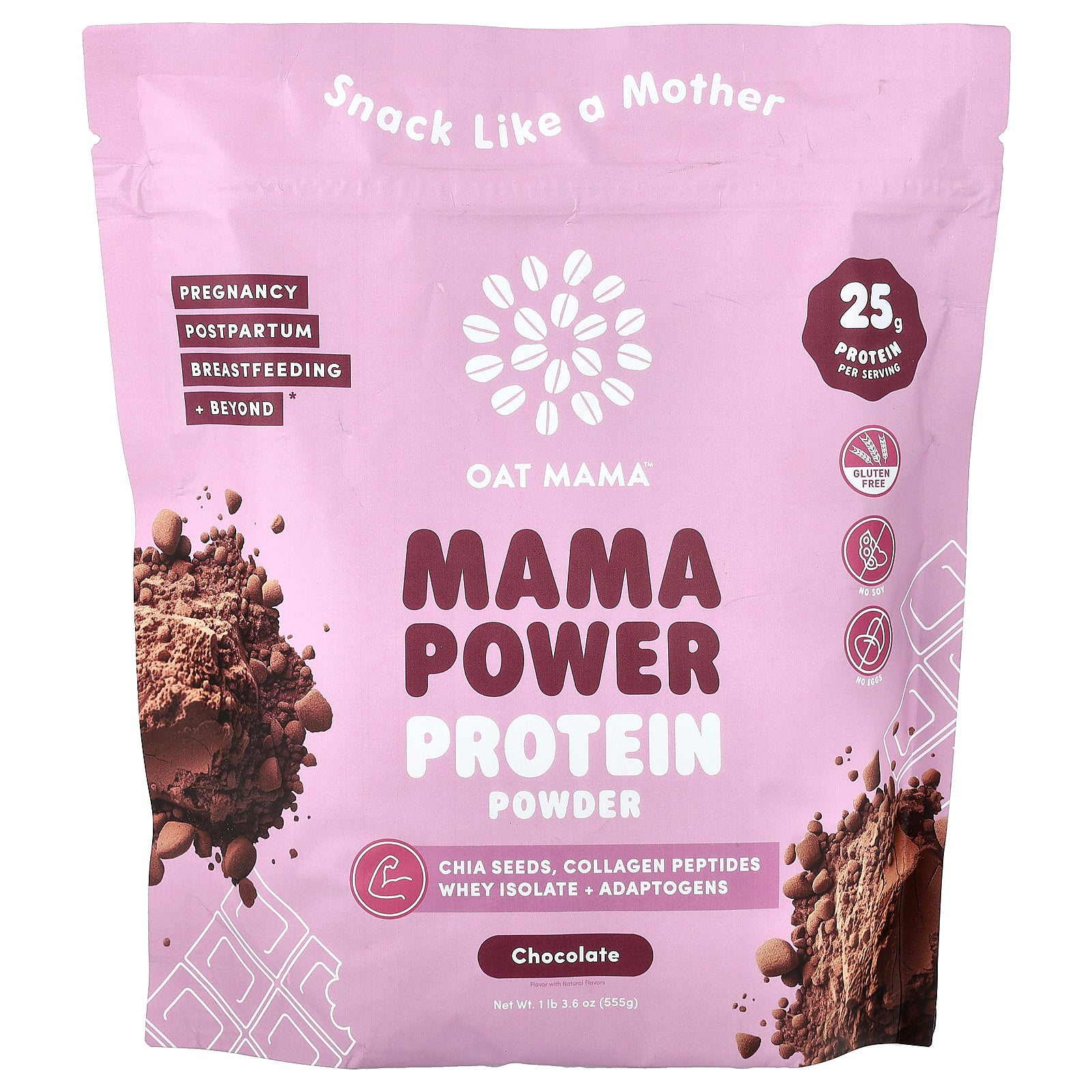 Oat Mama, Mama Power Protein Powder, Chocolate, 1 lb 3.6 oz (555 g)