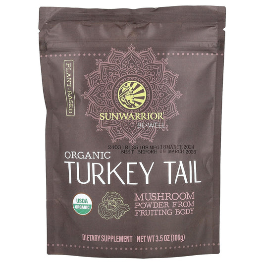 Sunwarrior, Be Well, Organic Turkey Tail Mushroom Powder, 3.5 oz (100 g)