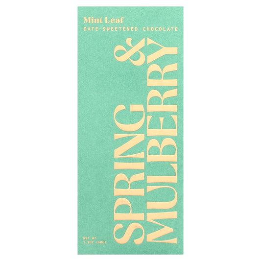 Spring & Mulberry, Date-Sweetened Chocolate, Mint Leaf, 2.1 oz (60 g)