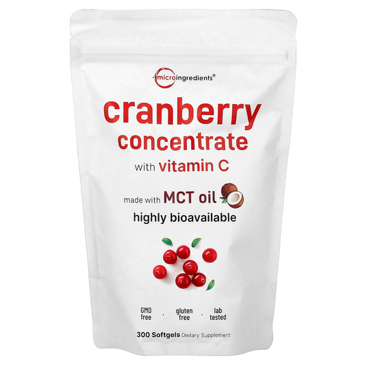 Micro Ingredients, Cranberry Concentrate With Vitamin C, 300 Softgels