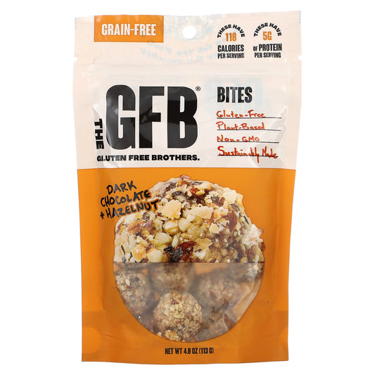 The GFB, Gluten Free Bites, Dark Chocolate + Hazelnut, 4 oz (113 g)