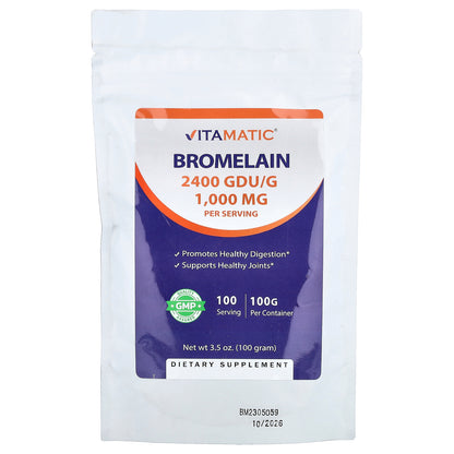 Vitamatic, Bromelain, 3.5 oz (100 g)