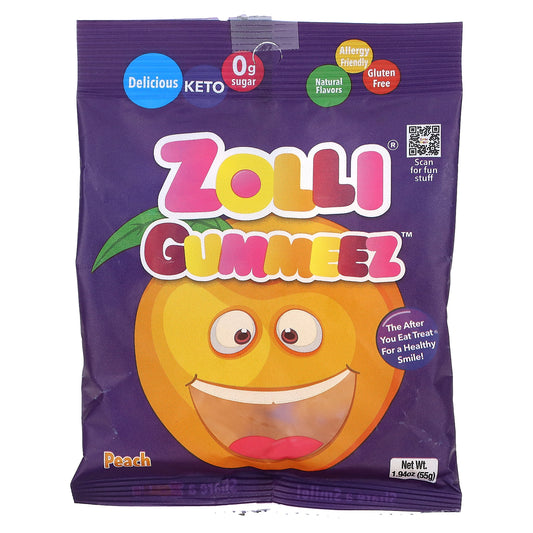 Zollipops, Zolli Gummeez, Peach, 1.94 oz (55 g)