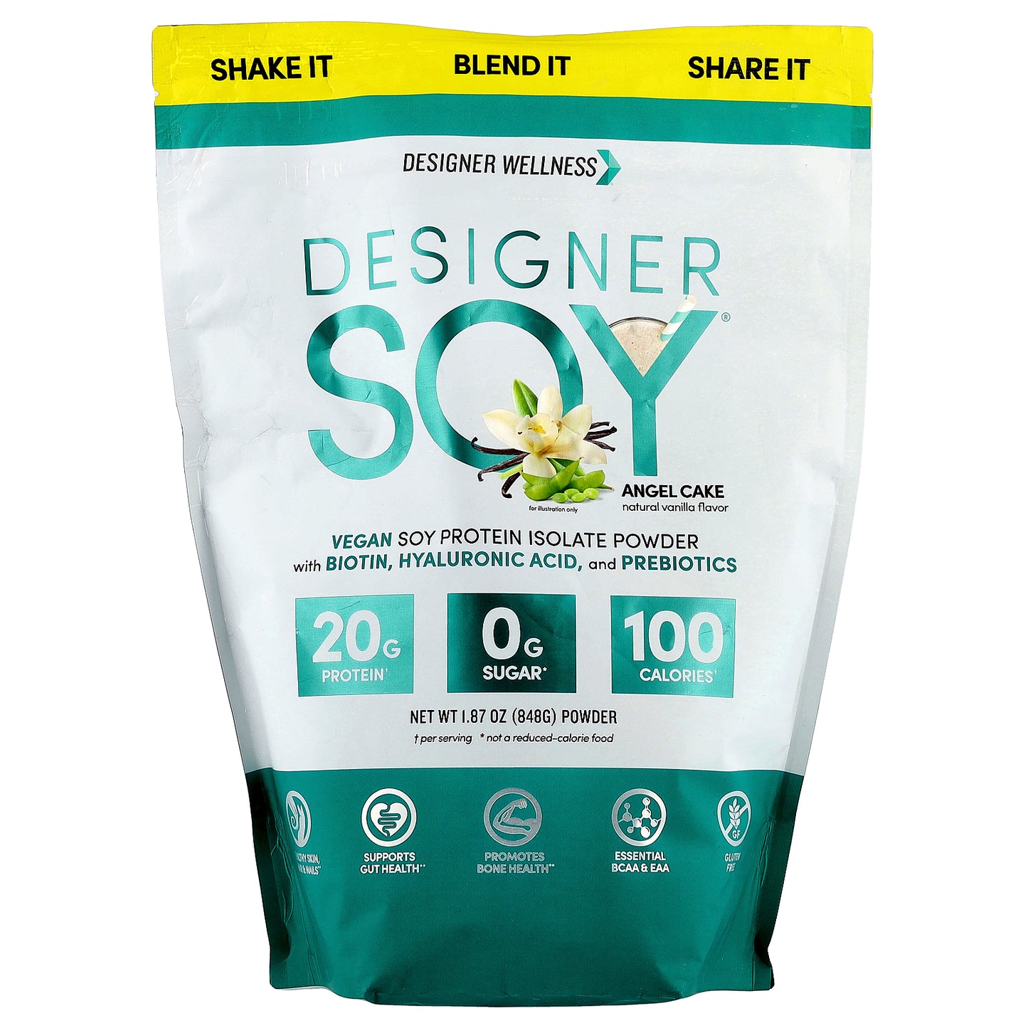 Designer Wellness, Designer Soy® Powder, Angel Cake, 1.87 oz (848 g)