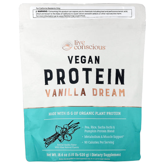 Live Conscious, Vegan Protein, Vanilla Dream, 1.15 lb (520 g)