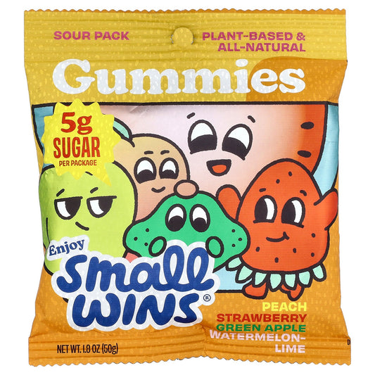 Enjoy Small Wins, Gummies, Sour Pack, Peach, Strawberry, Green Apple, Watermelon-Lime, 1.8 oz (50 g)
