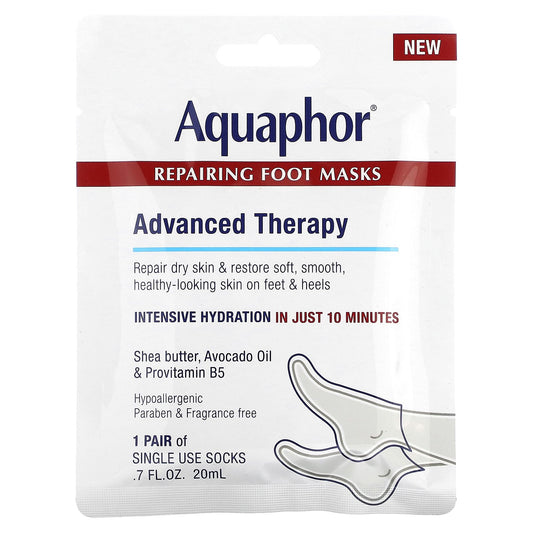 Aquaphor, Repairing Foot Masks, 1 Pair, .7 fl oz (20 ml)