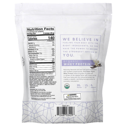 Dr. Mercola, Pure Power, Organic Whey Protein, Vanilla, 1 lb 4.6 oz (585 g)