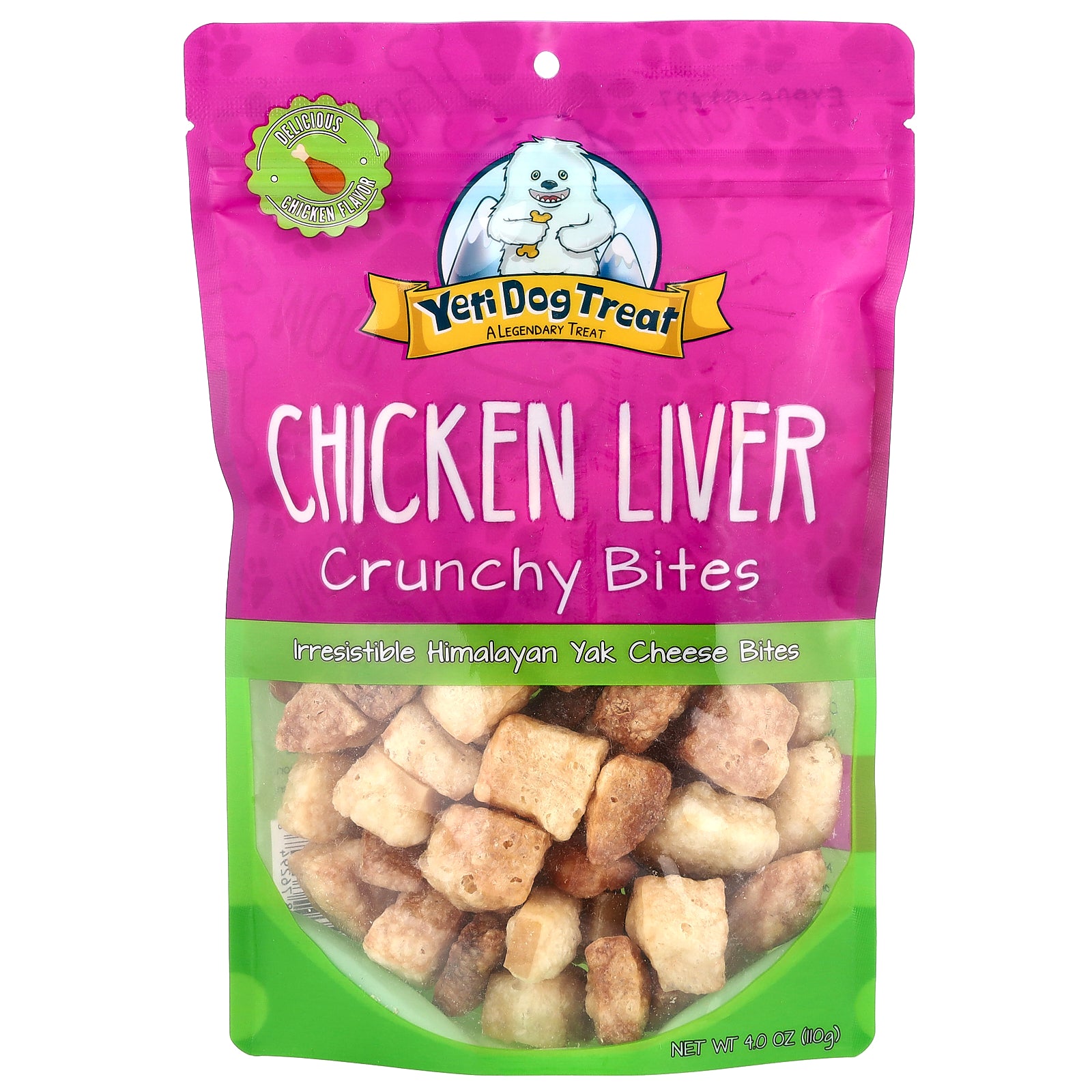 Yeti Dog Chew, Crunchy Bites, For Dogs, Chicken Liver, 4 oz (110 g)