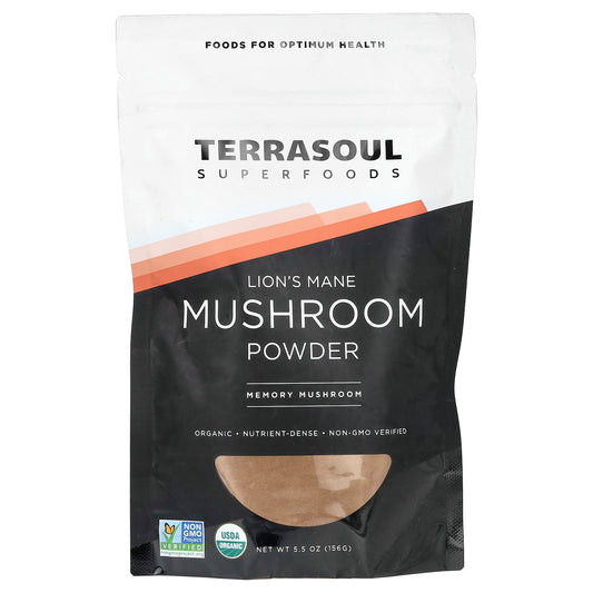 Terrasoul Superfoods, Lion's Mane Mushroom Powder, 5.5 oz. (156 g)