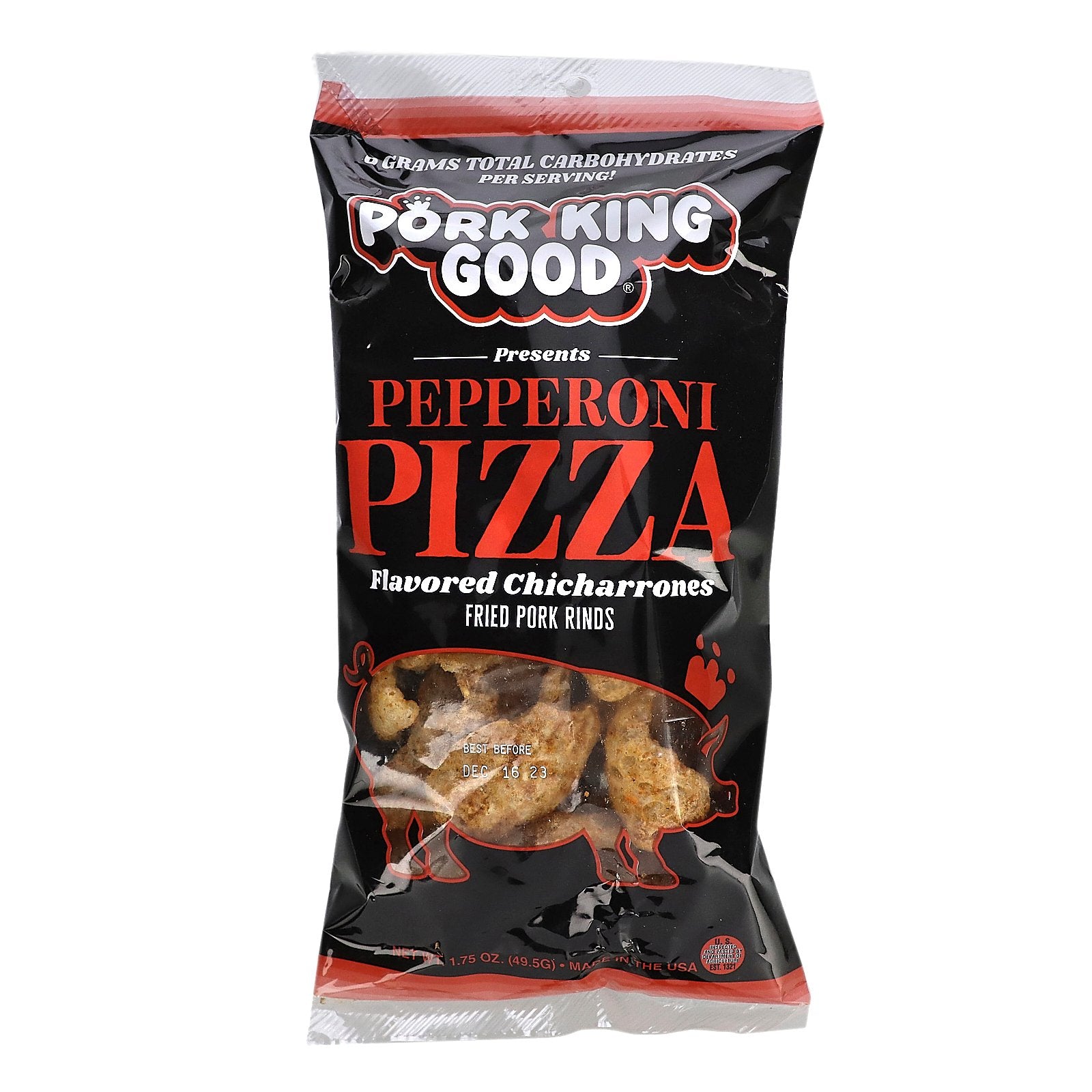 Pork King Good, Flavored Chicharrones, Pepperoni Pizza, 1.75 oz (49.5 g)