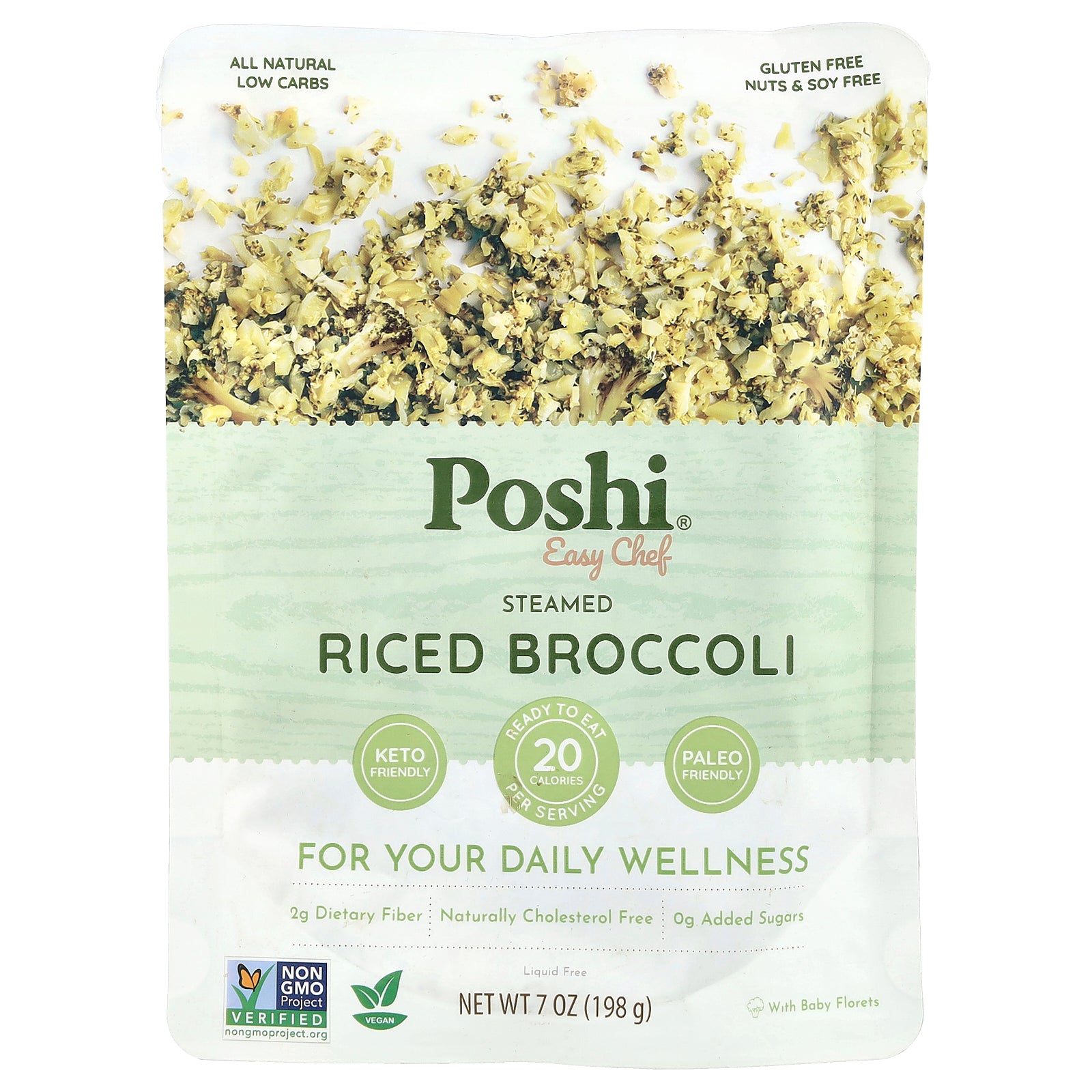 Poshi, Easy Chef, Steamed Riced Broccoli, 7 oz (198 g)