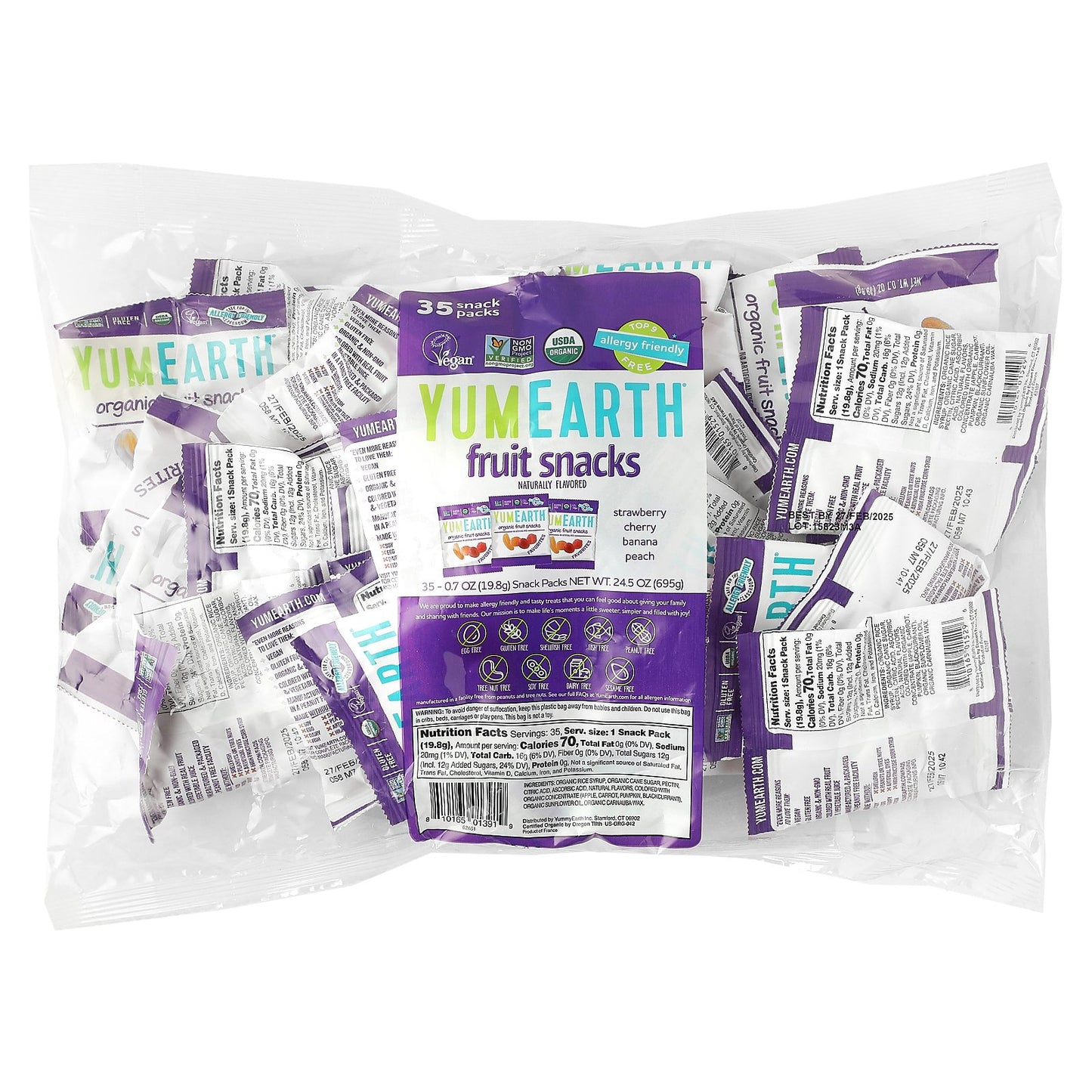 YumEarth, Organic Fruit Snacks, Favorites, 35 Snack Packs, 0.7 oz (19.8 g) Each