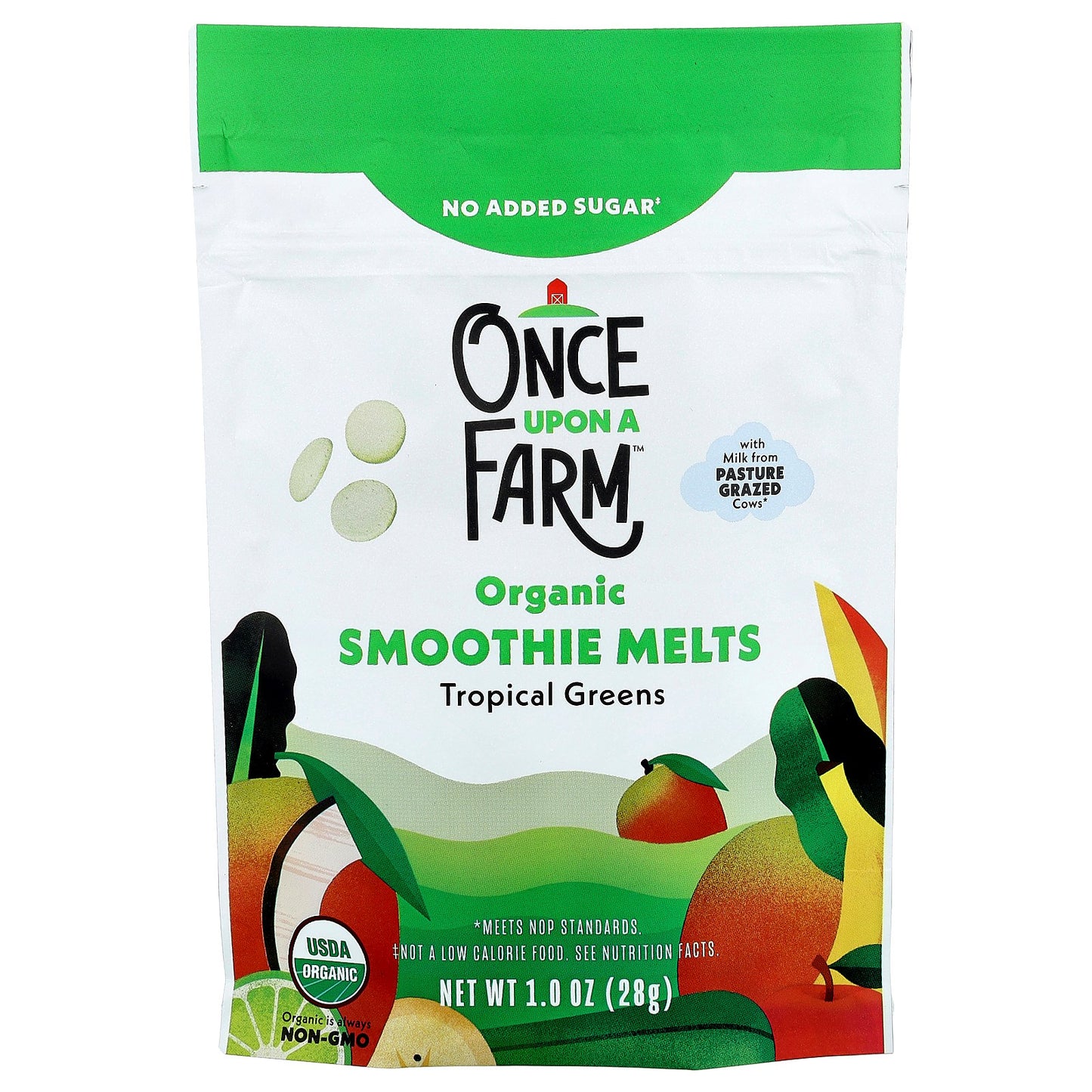 Once Upon A Farm, Organic Smoothie Melts, Toddler, Tropical Greens, 1 oz (28 g)
