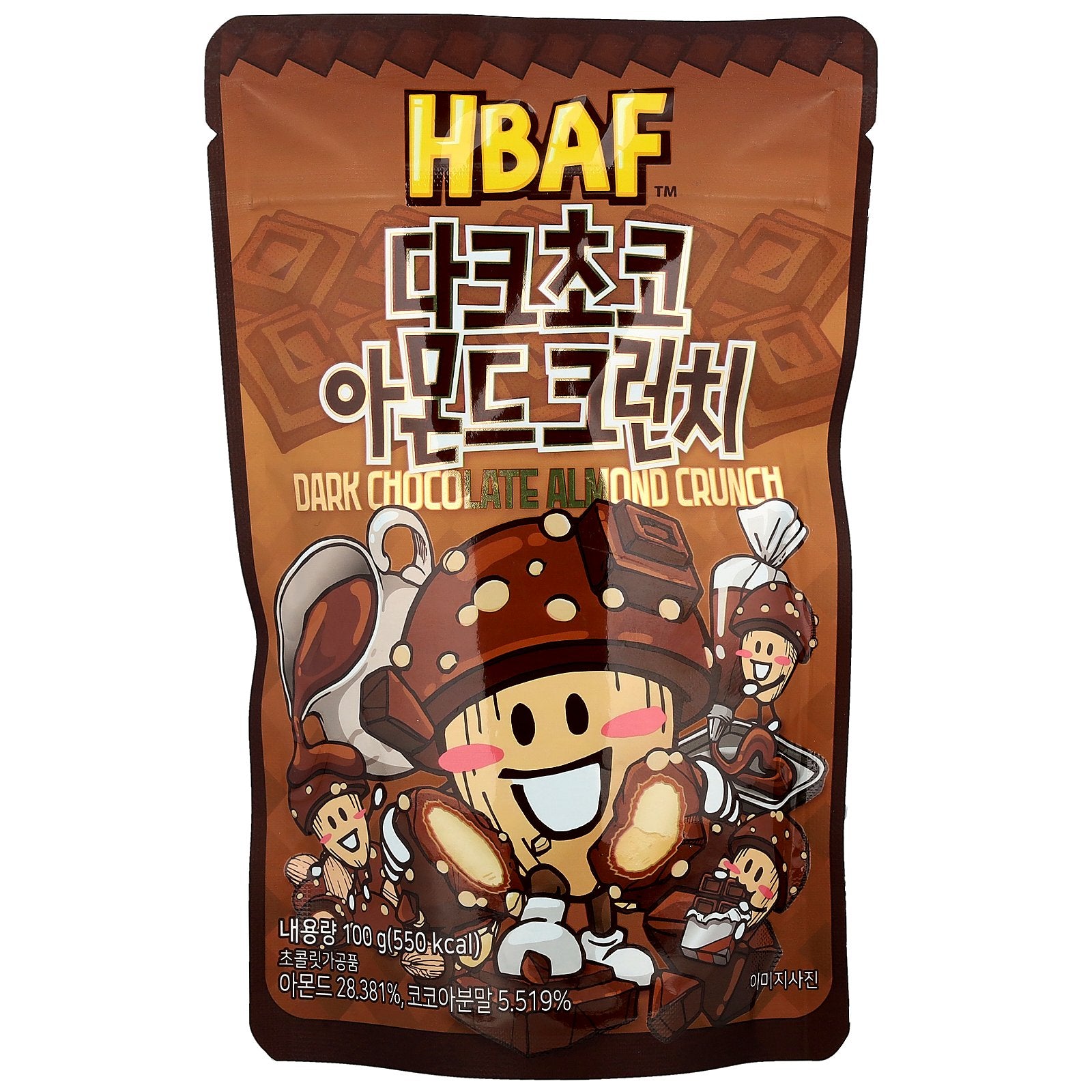 HBAF, Dark Chocolate Almond Crunch, 100 g