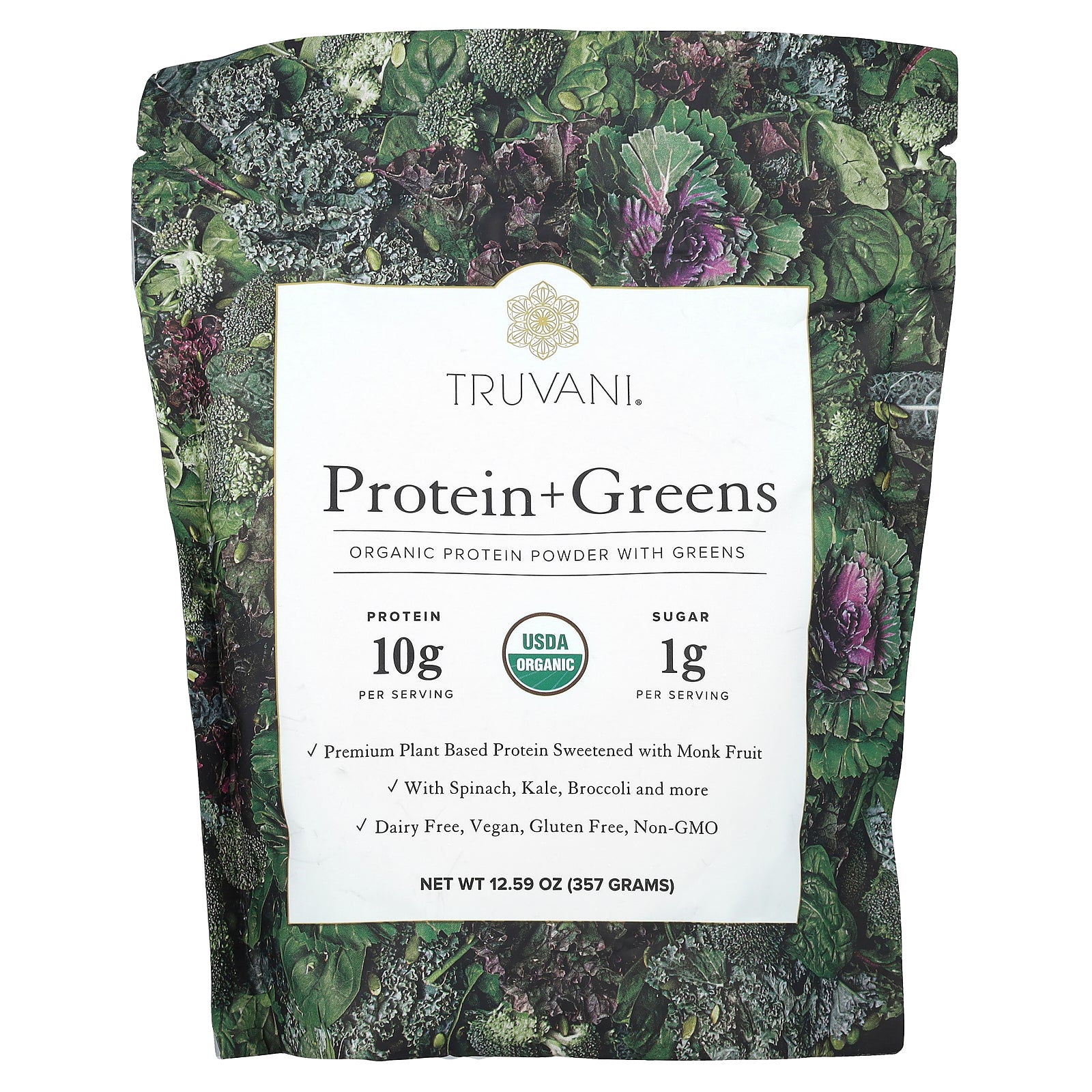 Truvani, Protein + Greens, 12.59 oz (357 g)