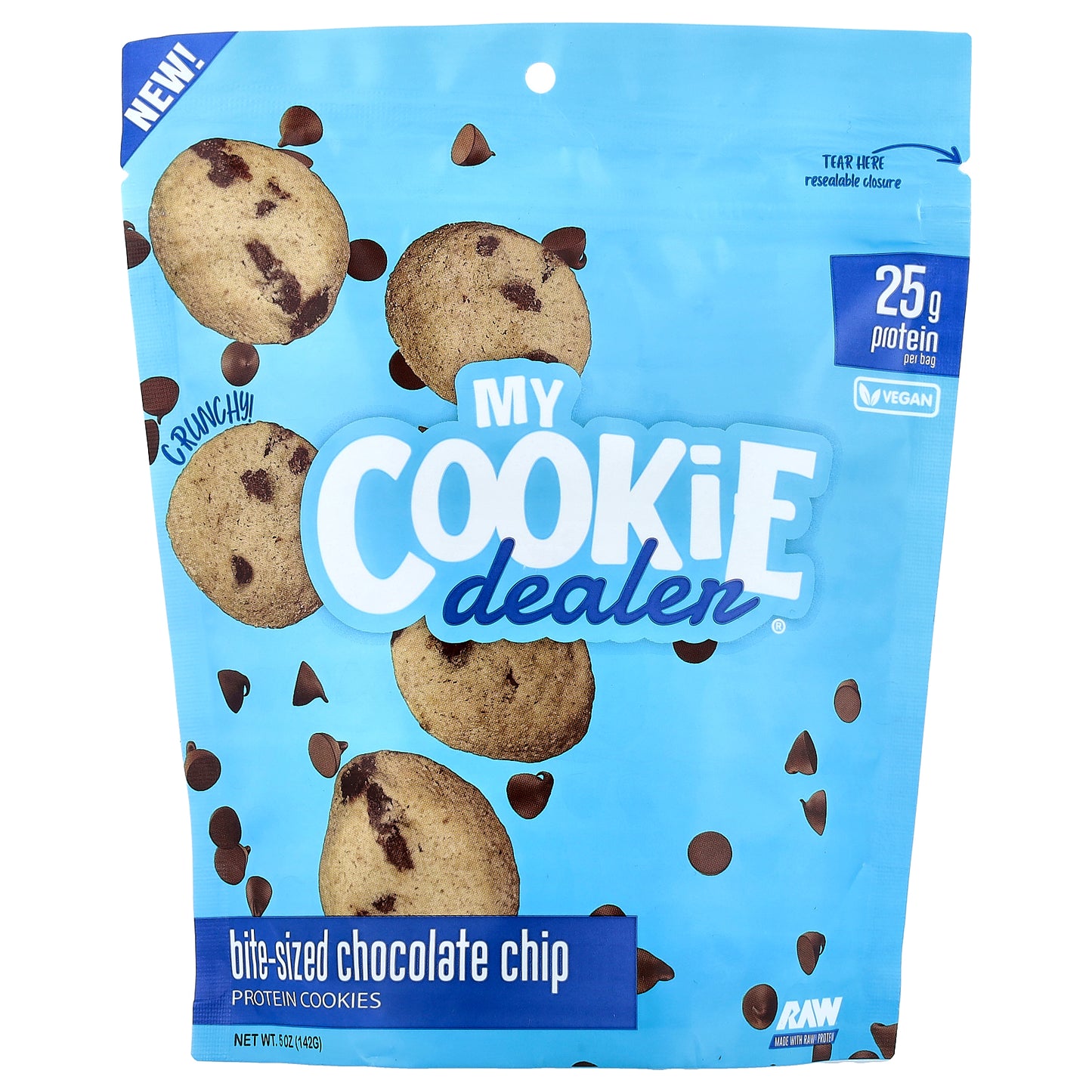 My Cookie Dealer Protein, Bite-Sized Protein Cookies, Chocolate Chip, 5 oz (142 g)