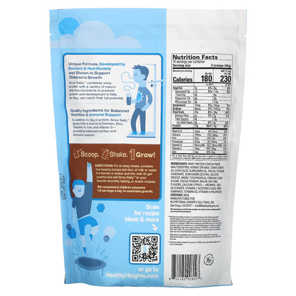 Healthy Heights, Grow Daily, Whey Protein & Nutrition Mix, For Kids 3+, Chocolate, 21.7 oz (616 g)