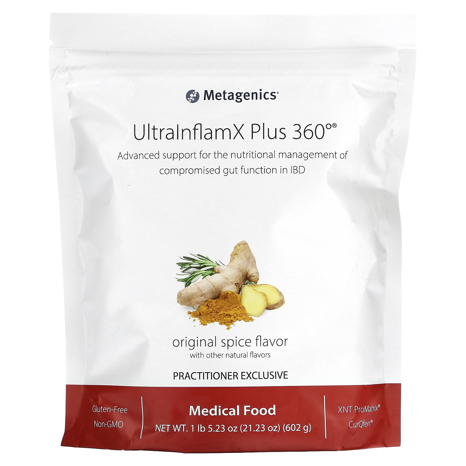 Metagenics, UltralnflamX Plus 360°, Medical Food, Original Spice, 21.23 oz (602 g)